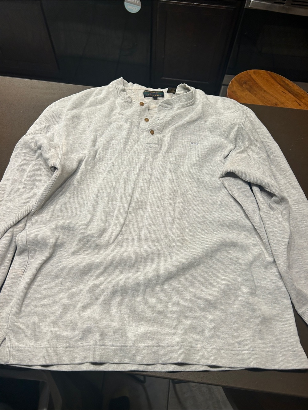 Alexander Julian Light Gray Henley Crewneck Sweater - Men's